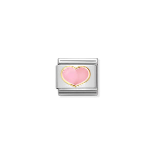 COMPOSABLE CLASSIC LINK 030283/21 PINK HEART IN GOLD