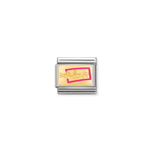 COMPOSABLE CLASSIC LINK 030284/16 LOVE LETTER 18K GOLD AND ENAMEL