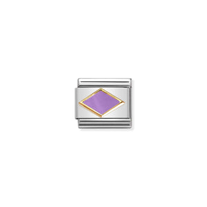 COMPOSABLE CLASSIC LINK 030285/50 LILAC RHOMBUS IN GOLD