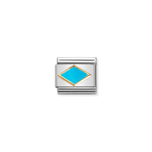 Load image into Gallery viewer, COMPOSABLE CLASSIC LINK 030285/53 TURQUOISE RHOMBUS IN GOLD
