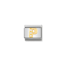 Load image into Gallery viewer, COMPOSABLE CLASSIC LINK 030301/16 LETTER P IN 18K GOLD AND CZ
