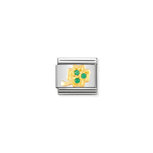 Load image into Gallery viewer, COMPOSABLE CLASSIC LINK 030310/20 GREEN FOUR LEAF CLOVER WITH CZ IN 18K GOLD
