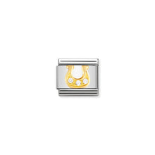 Load image into Gallery viewer, COMPOSABLE CLASSIC LINK 030310/23 WHITE DANISH HORSESHOE WITH CZ IN 18K GOLD
