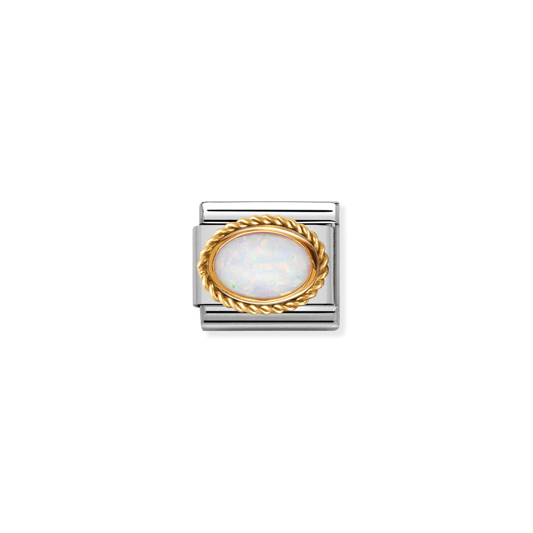 COMPOSABLE CLASSIC LINK 030507/07 WHITE OPAL OVAL IN 18K GOLD