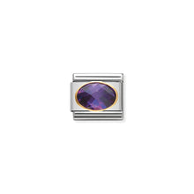 Load image into Gallery viewer, COMPOSABLE CLASSIC LINK 030601/001 PURPLE FACETED CZ IN 18K GOLD
