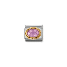 Load image into Gallery viewer, COMPOSABLE CLASSIC LINK 030602/003 PINK FACETED CZ WITH TWIST IN 18K GOLD
