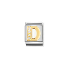 Load image into Gallery viewer, COMPOSABLE &lt;STRONG&gt;BIG LINK&lt;/STRONG&gt; 032301/04 LETTER D IN 18K GOLD AND CZ

