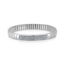 Load image into Gallery viewer, EXTENSION BRACELET GLITTER 043210/010 STAINLESS STEEL &amp; WHITE CRYSTALS
