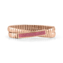 Load image into Gallery viewer, EXTENSION BRACELET GLITTER 043215/030 ROSE GOLD PVD &amp; FUCHSIA CRYSTALS
