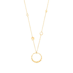 LUNA NECKLACE 140444/012 LONG GOLD & CZ