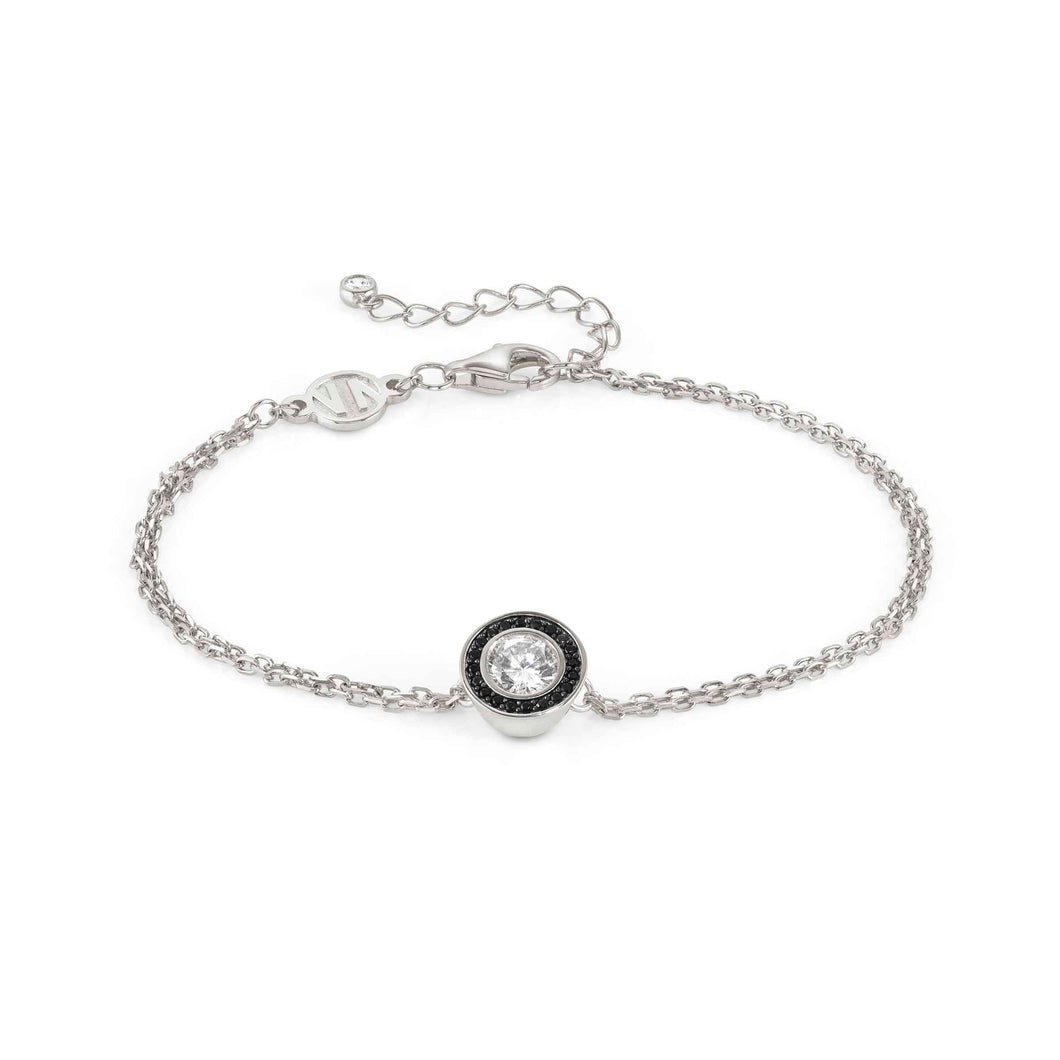 AUREA BRACELET 145702/011 SILVER, BLACK & WHITE CZ