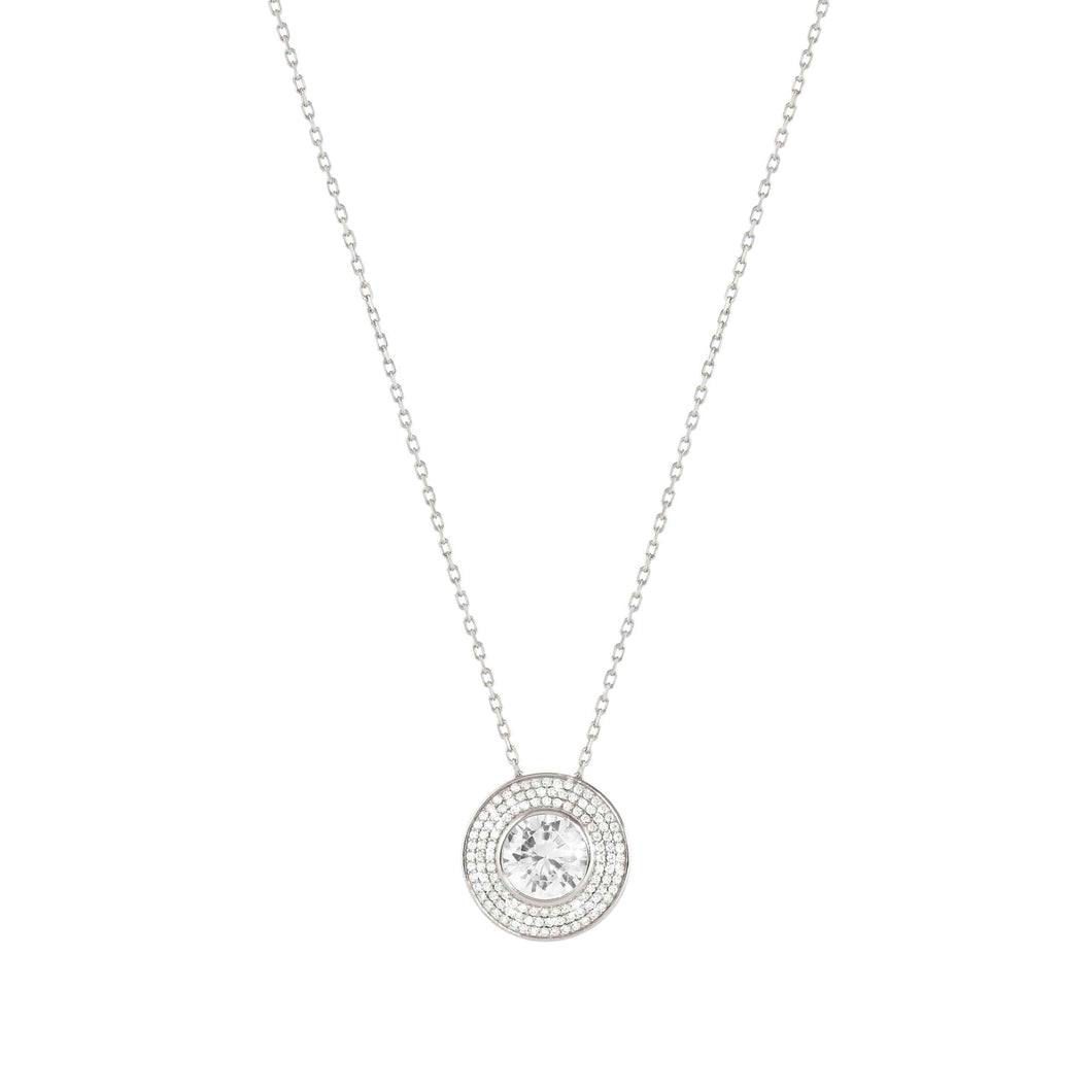 AUREA NECKLACE 145704/010 SILVER, WHITE CZ