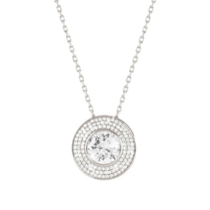 AUREA NECKLACE 145704/010 SILVER, WHITE CZ