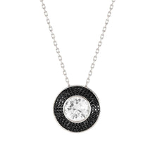 Load image into Gallery viewer, AUREA NECKLACE 145704/011 SILVER, BLACK &amp; WHITE CZ
