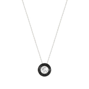 AUREA NECKLACE 145704/011 SILVER, BLACK & WHITE CZ