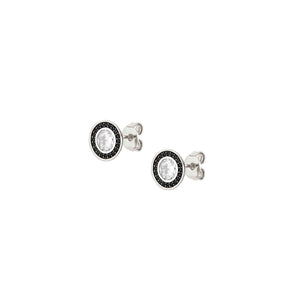 AUREA EARRING STUDS 145705/011 SILVER BLACK CZ