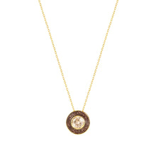 Load image into Gallery viewer, AUREA NECKLACE 145711/024 GOLD CHAMPAGNE / COFFEE CZ
