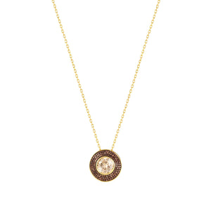 AUREA NECKLACE 145711/024 GOLD CHAMPAGNE / COFFEE CZ