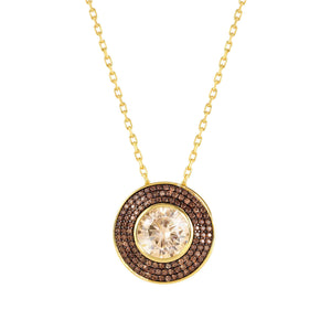 AUREA NECKLACE 145711/024 GOLD CHAMPAGNE / COFFEE CZ