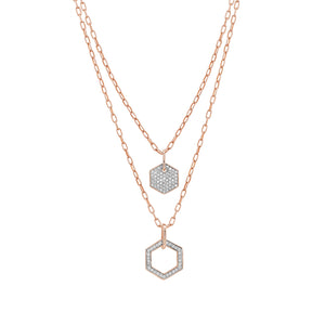 EMOZIONI NECKLACE 147802/001 DOUBLE PENDANT & CZ