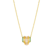 Load image into Gallery viewer, LOVELIGHT NECKLACE 149706/024 GOLD HEART WITH RAINBOW CZ
