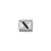 Load image into Gallery viewer, COMPOSABLE CLASSIC LINK 330201/24 BLACK LETTER X IN 925 SILVER
