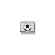 Load image into Gallery viewer, COMPOSABLE CLASSIC LINK 330202/13 SOCCER BALL IN ENAMEL &amp; 925 SILVER
