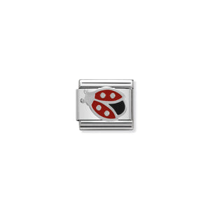 COMPOSABLE CLASSIC LINK 330202/15 LADYBIRD IN ENAMEL & 925 SILVER