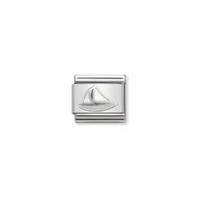 Load image into Gallery viewer, COMPOSABLE CLASSIC LINK 330202/47 SAIL BOAT IN ENAMEL &amp; 925 SILVER
