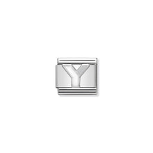 Load image into Gallery viewer, COMPOSABLE CLASSIC LINK 330205/25 WHITE LETTER Y IN ENAMEL &amp; 925 SILVER
