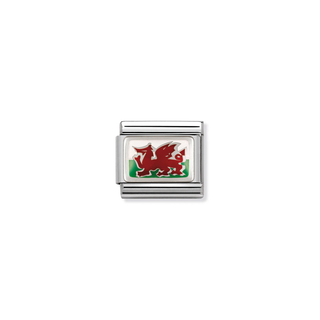 COMPOSABLE CLASSIC LINK 330207/02 WALES IN ENAMEL & 925 SILVER