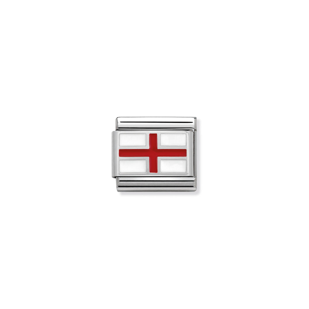 COMPOSABLE CLASSIC LINK 330207/03 ENGLAND IN ENAMEL & 925 SILVER
