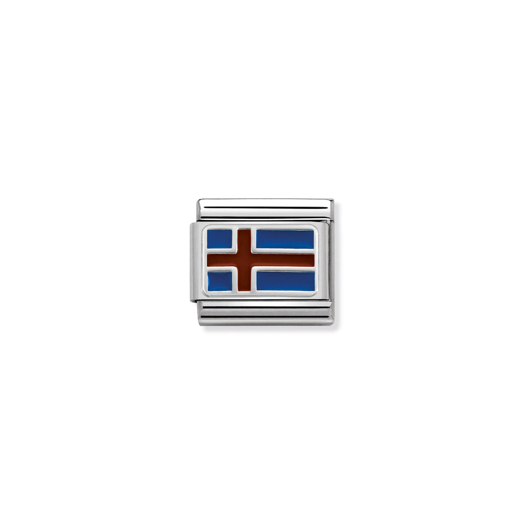 COMPOSABLE CLASSIC LINK 330207/11 ICELAND IN ENAMEL & 925 SILVER