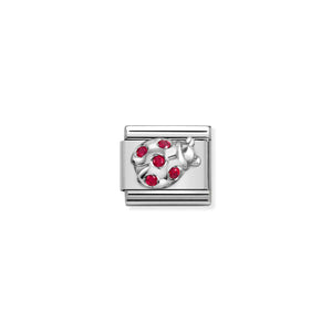 COMPOSABLE CLASSIC LINK 330304/36 RED LADYBUG CZ IN SILVER