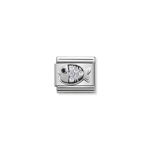 COMPOSABLE CLASSIC LINK 330304/28 FISH WITH CZ IN 925 SILVER