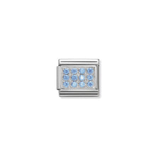 Load image into Gallery viewer, COMPOSABLE CLASSIC LINK 330307/05 PAVÉ WITH LIGHT BLUE CZ IN 925 SILVER

