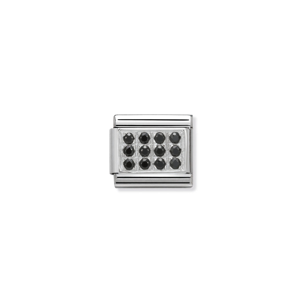 COMPOSABLE CLASSIC LINK 330307/10 PAVÉ WITH BLACK CZ IN 925 SILVER
