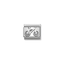 Load image into Gallery viewer, COMPOSABLE CLASSIC LINK 330311/04 BICYCLE WITH WHITE CZ IN 925 SILVER
