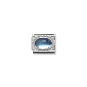 COMPOSABLE CLASSIC LINK 330504/13 LIGHT BLUE TOPAZ STONE IN 925 SILVER