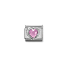 Load image into Gallery viewer, COMPOSABLE CLASSIC LINK 330603/003 PINK FACETED HEART CZ WITH TWIST DETAIL IN 925 SILVER
