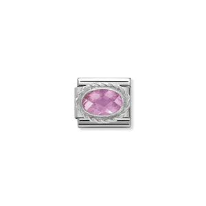 COMPOSABLE CLASSIC LINK 330604/003 FACETED PINK OVAL CZ IN 925 SILVER