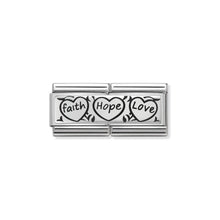 Load image into Gallery viewer, COMPOSABLE CLASSIC DOUBLE LINK 330710/11 FAITH HOPE LOVE IN 925 SILVER
