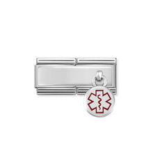 Load image into Gallery viewer, COMPOSABLE CLASSIC DOUBLE LINK 330780/02 MEDICAL TAG CHARM IN ENAMEL &amp; 925 SILVER
