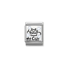 Load image into Gallery viewer, COMPOSABLE &lt;STRONG&gt;BIG LINK&lt;/STRONG&gt; 332203/13 MY CAT IN 925 SILVER AND ENAMEL

