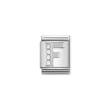 Load image into Gallery viewer, COMPOSABLE &lt;STRONG&gt;BIG LINK&lt;/STRONG&gt; 332301/06 LETTER F IN 925 SILVER AND CZ
