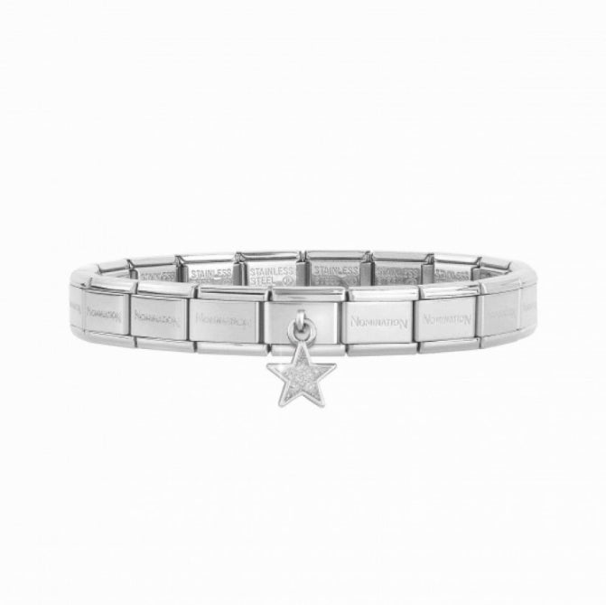 COMPOSABLE CLASSIC BRACELET SET 339182/20 WITH CHARM LINK GLITTER STAR IN 925 SILVER