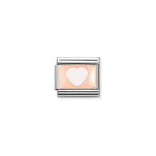 Load image into Gallery viewer, COMPOSABLE CLASSIC LINK 430201/13 WHITE HEART 9K ROSE GOLD PLATE &amp; ENAMEL
