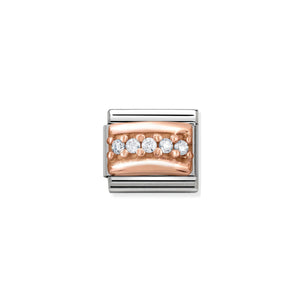 COMPOSABLE CLASSIC LINK 430304/01 WHITE PAVÉ CZ IN 9K ROSE GOLD