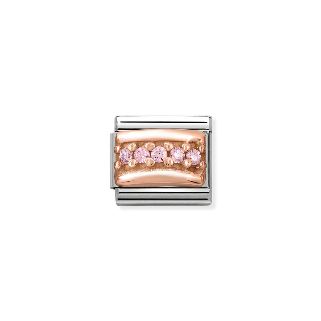 COMPOSABLE CLASSIC LINK 430304/06 PINK PAVÉ CZ IN 9K ROSE GOLD