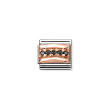 Load image into Gallery viewer, COMPOSABLE CLASSIC LINK 430304/10 BLACK PAVÉ CZ IN 9K ROSE GOLD

